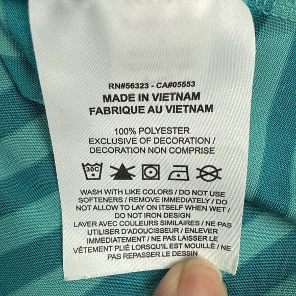 Nike Dri-Fit Blue Teal Striped Polo Shirt Size Large Men’s - Picture 8 of 10